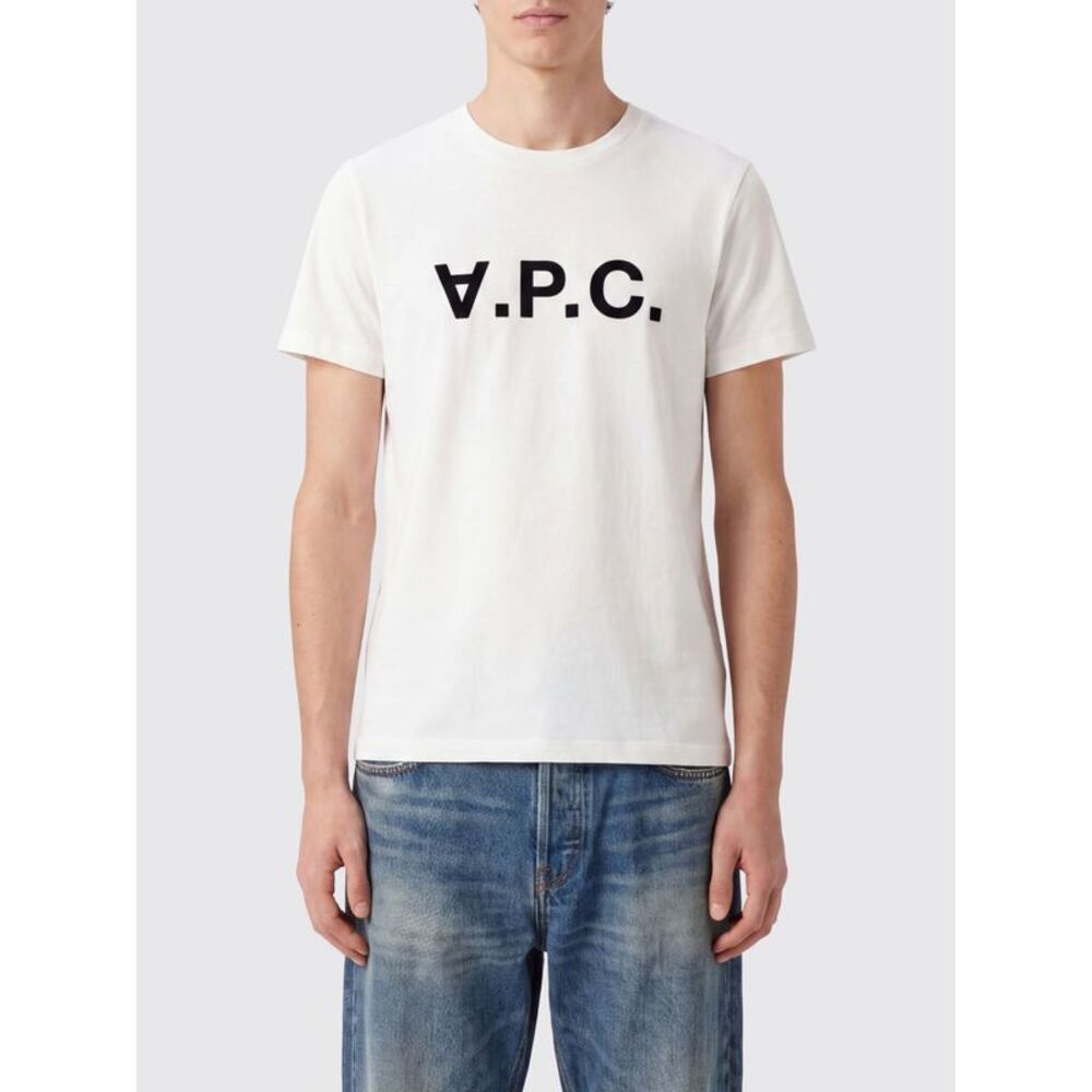 A.P.C. Men A.P.C. Organic Cotton T-Shirt With Contrasting Logo Print